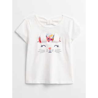 全新 GAP 女童 俏麗 美式 可愛立體小白兔 蝴蝶結 美背設計 短袖上衣(4T,110cm)