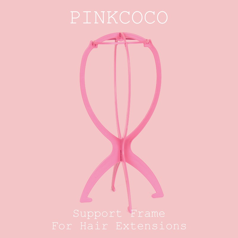 PINKCOCO 粉紅可可 假髮【w00199】假髮專用髮架 置放簡易頭架 粉色