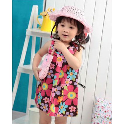 韓版兒童草帽 編織遮陽帽 女童/寶寶/公主花朵草帽 編織包包+草帽兩件組