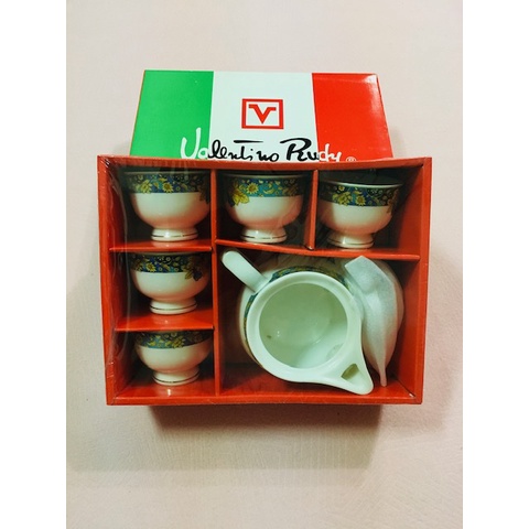 [大特價]Valentino Rudy范倫鐵諾陶瓷茶壺杯組 茶具組(5杯1壺) 超便宜 $870