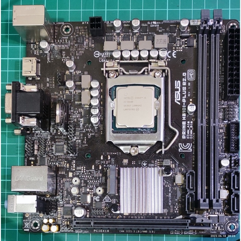 Asus H310I Plus R2.0 ITX主機板加intel i5-8400 CPU