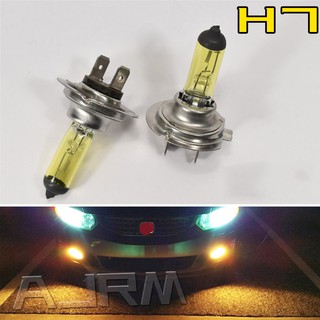 一組 汽車鹵素燈 H7 12V 55W/100W 黃光 汽車燈泡 大燈改裝 日行燈 霧燈 [AJRM小舖]