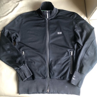 保證正品 Hugo BOSS 黑色 立領外套 風衣外套 size L 適合XL