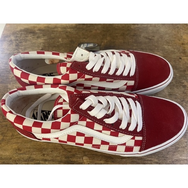 Vans 日線 紅白 棋盤格 old skool  經典 滑板鞋