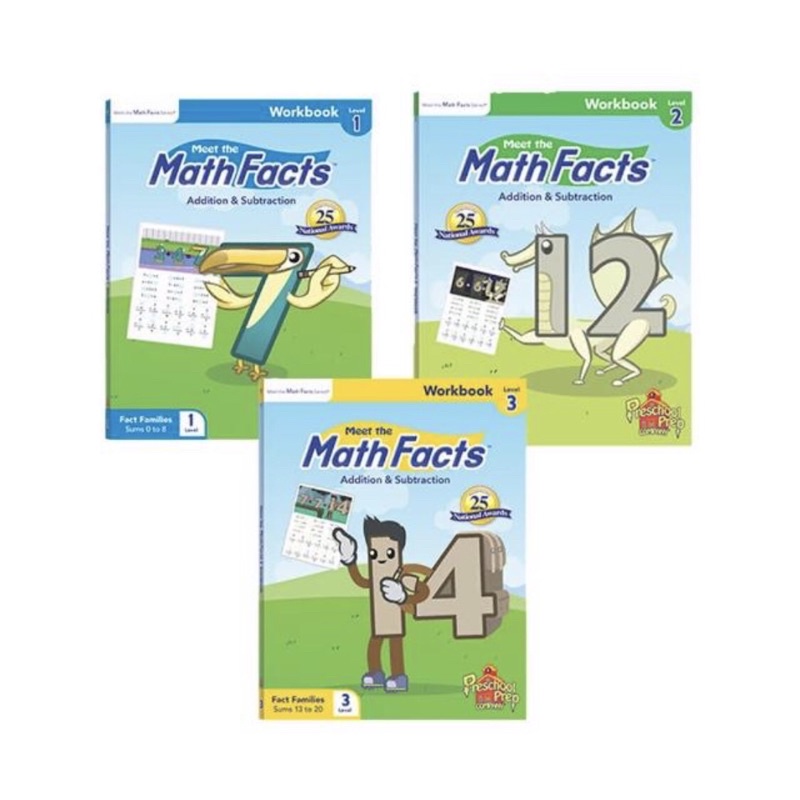 【美國PreSchool Prep】Math Facts work book(數學練習本 -共3本)