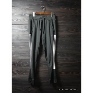 【adidas 愛迪達】黑色合身版彈性運動長褲M