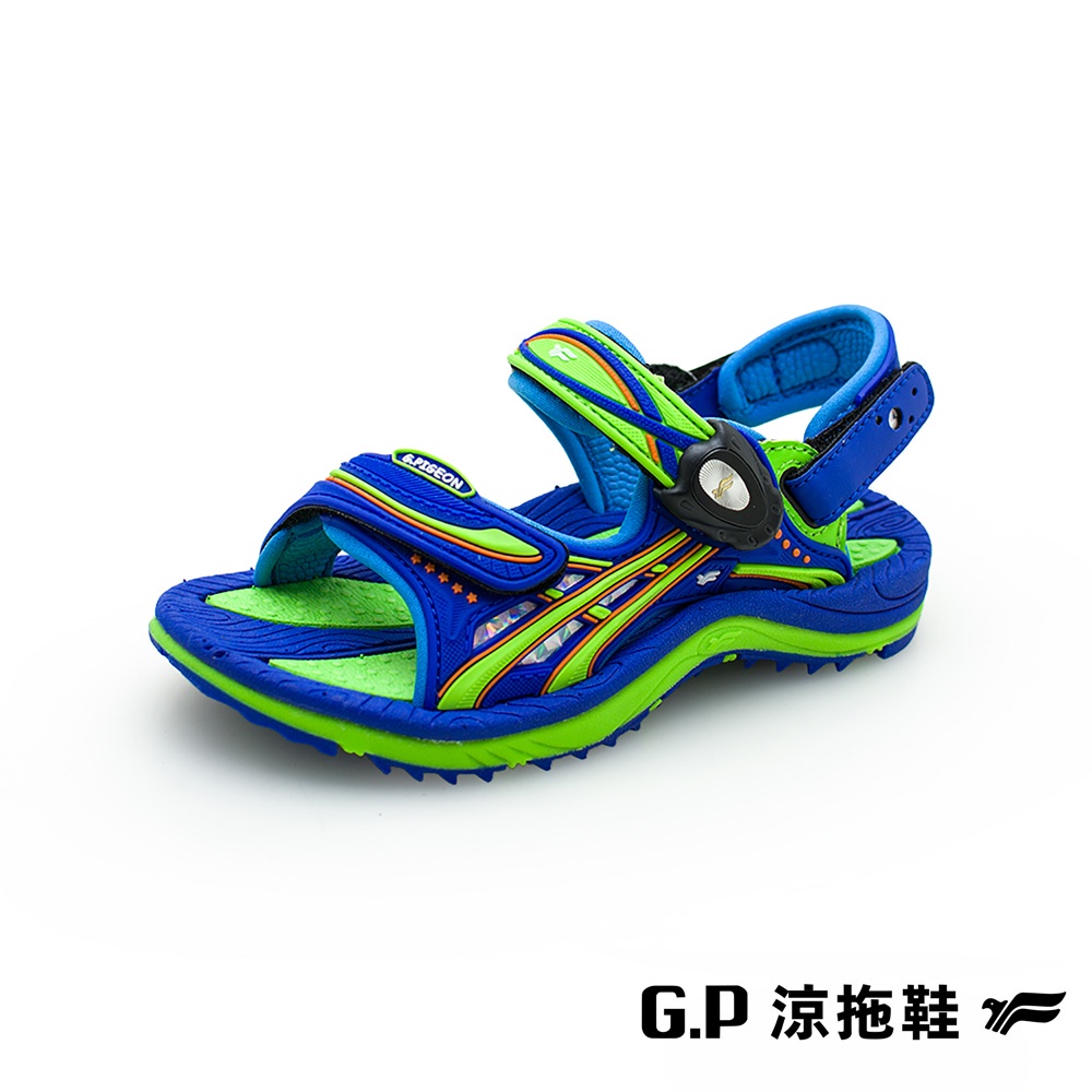 G.P 戶外休閒兒童磁扣兩用涼拖鞋 G1617B-26 藍綠色【S.E運動】
