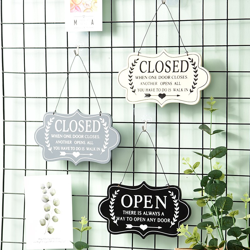 指示牌提示牌 簡約店鋪營業掛牌open Closed門牌裝飾雙面英文掛牌創意酒吧吊牌 蝦皮購物