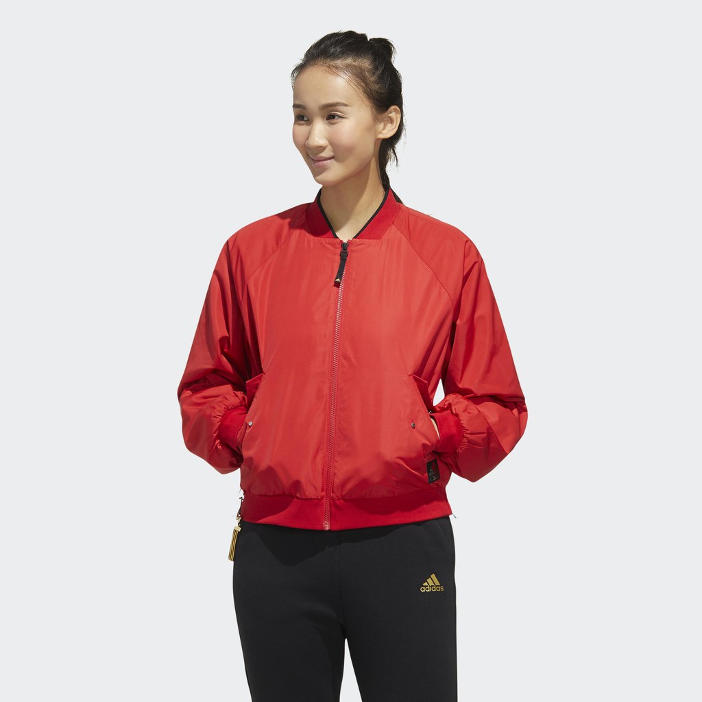 ⓉⒽⓇⒺⒺⒼ ⚡ ADIDAS CNY 飛行員外套 2020款 休閒 運動 紅色 女 FU6236