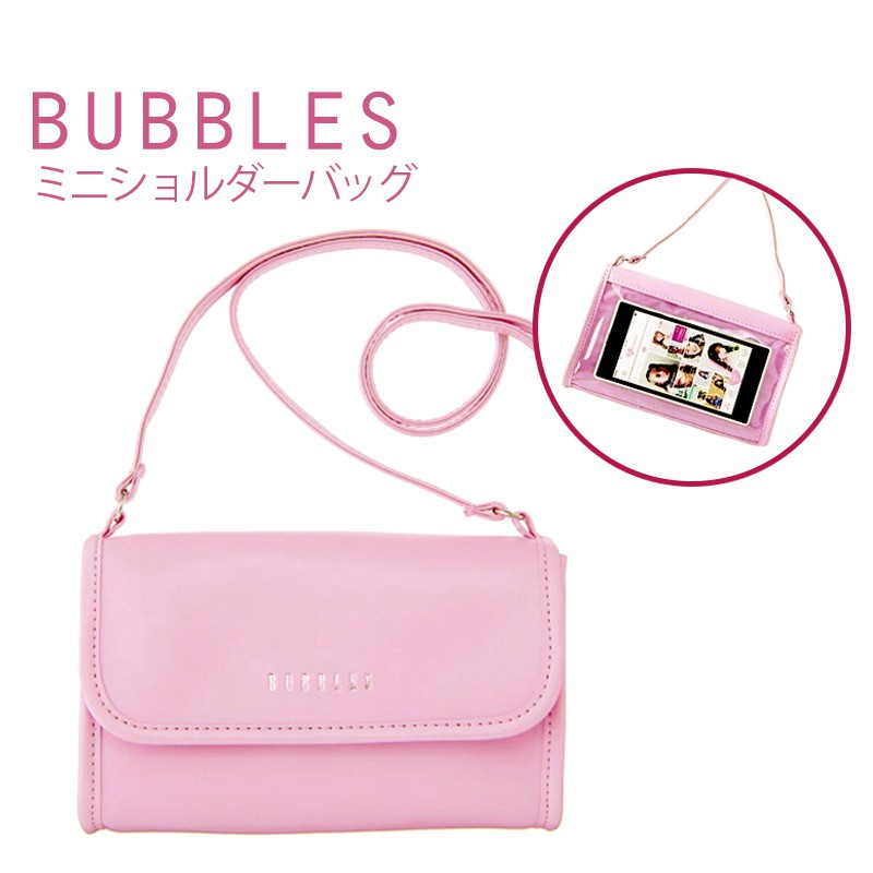 🍓寶貝日雜包🍓日本雜誌附錄 BUBBLES 粉色透明觸控手機包 斜背包 肩背包 側背包 單肩包 小方包