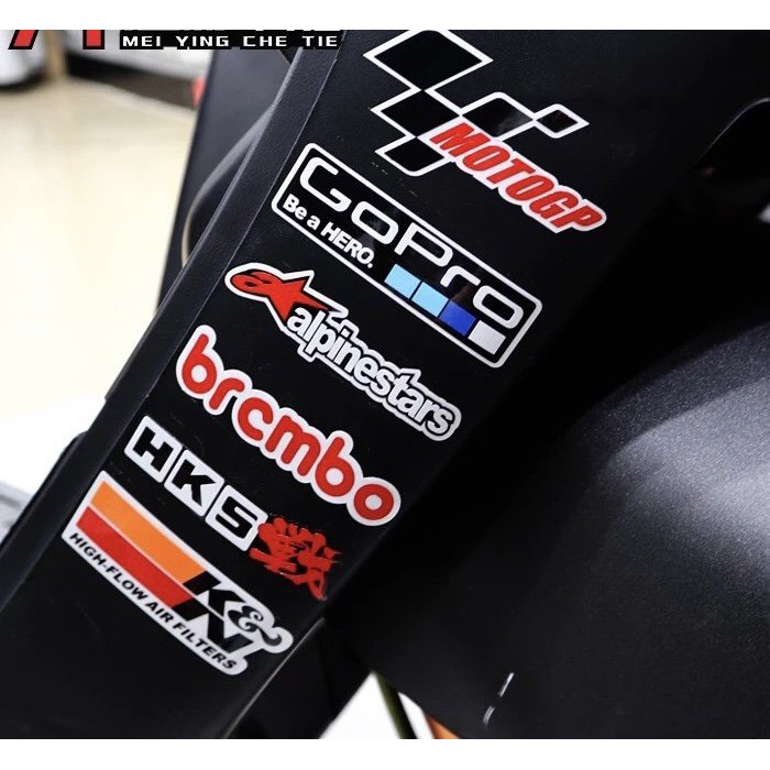 moto GP gopro 鯊魚 brembo HKS 贊助商 套貼 改裝 排氣管 反光 防水 貼紙 車貼