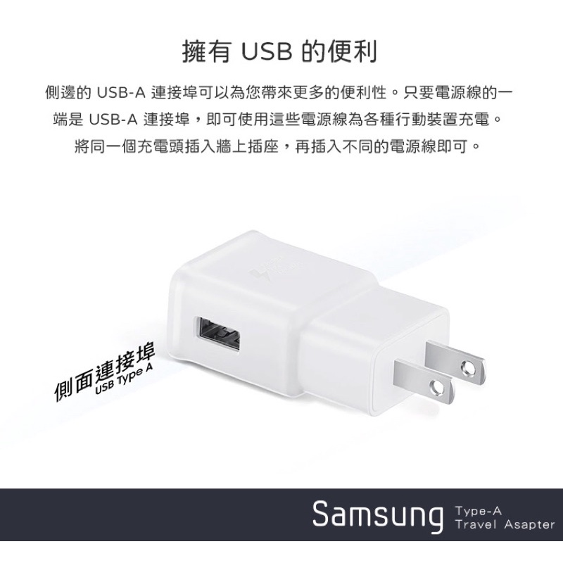 SAMSUNG 原廠 15W Type A 快充旅充頭 EP-TA200(台灣公司貨)