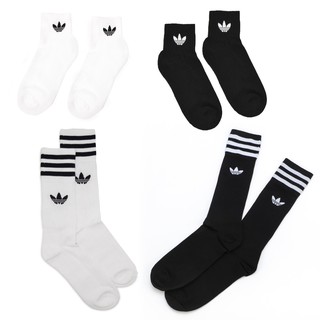 ADIDAS SOLID CREW SOCK 三葉草 襪子 黑 白 條紋 長襪 男女 S21489 DOT聚點