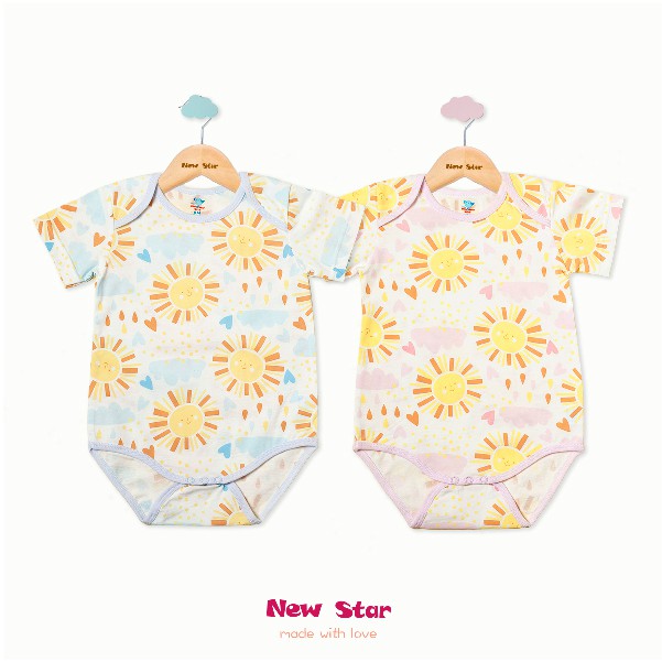 NewStar嬰兒可愛太陽包屁屁連身衣 新生兒透氣連身衣 新生兒透氣包屁衣 100%精梳純棉 台灣製 2402