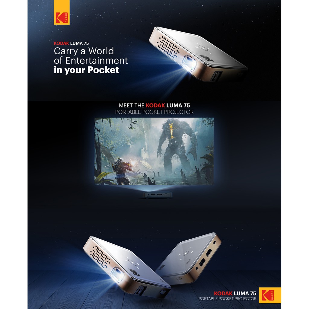 KODAK Luma ポータブルスマートプロジェクター ソフトケース付き 75