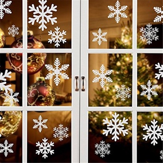 五象設計 聖誕雪花貼紙紅白雪花片窗貼聖誕裝飾品靜電玻璃貼紙雪花牆貼