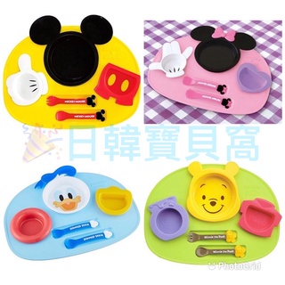 日本製 迪士尼 米奇 米妮 維尼 唐老鴨 餐盤組 餐具組 兒童餐具 學習餐具 餐盤 餐具