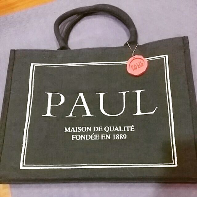(僅剩米白)出清市面上少見收藏袋禮物袋全新法國麵包品牌PAUL大容量特耐裝麻布袋