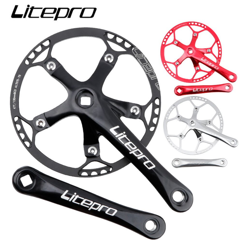Litepro BMX自行車BCD 130MM鏈輪曲柄單曲柄折疊自行車45 47 53 56 58T鏈輪