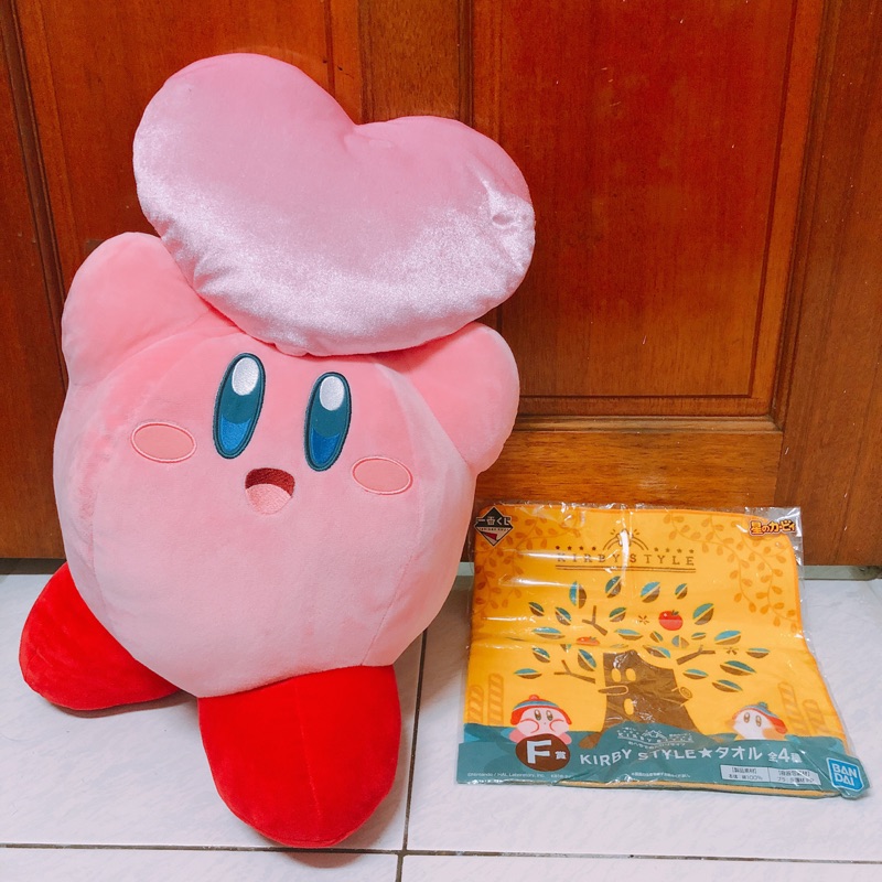 全新正版 日版 大型卡比之星 星之卡比 Kirby拿愛心娃娃 玩偶 景品 日貨 一番賞毛巾 手帕