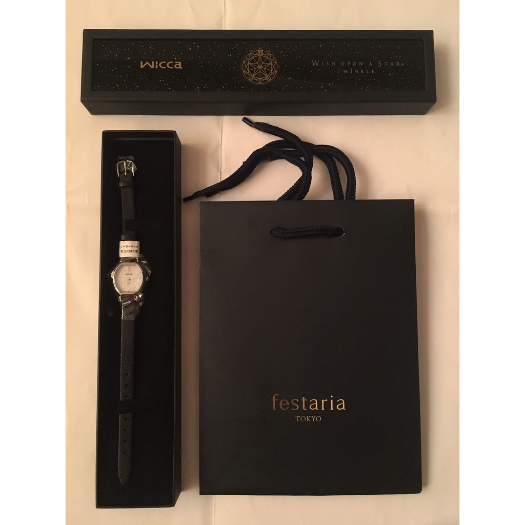 Festaria Tokyo 皮革水晶鑽手錶_25643AW  市價8500元 日本珠寶品牌  優惠價7500元