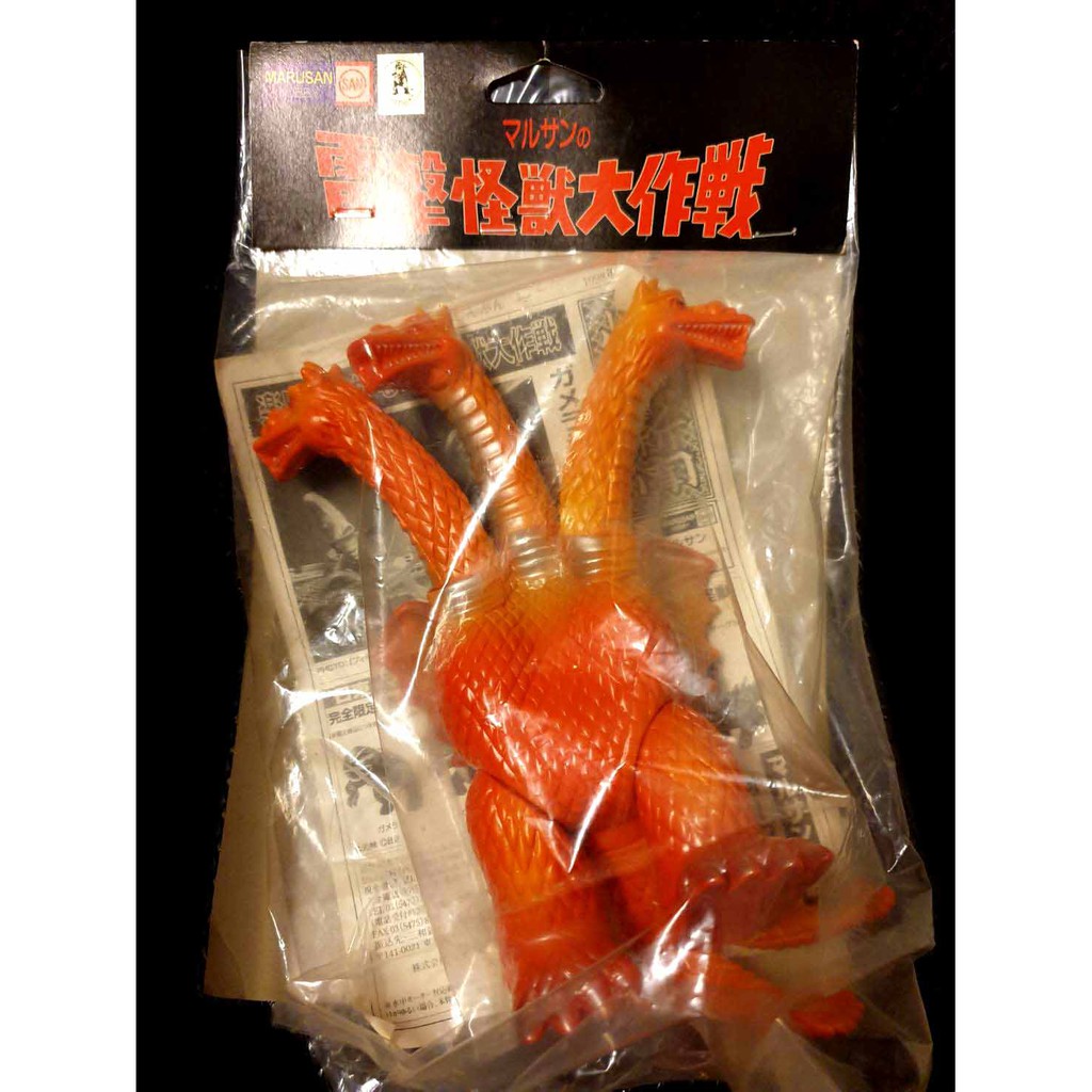 E-1 櫃 ： 1998 日本製 MARUSAN 電擊怪獸大作戰 三頭龍 王者 基多拉 GHIDORAH　富貴玩具店