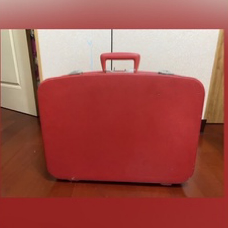 老物件 復古 古董老件紅色皮箱（二手）（不寄店到店）