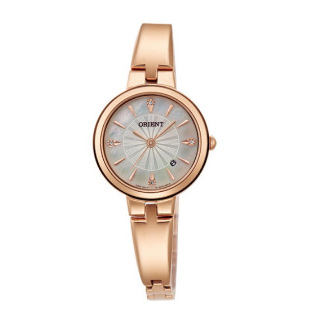 ORIENT東方錶 女簡約優雅石英錶 鋼帶款 玫瑰金色 FSZ40001W