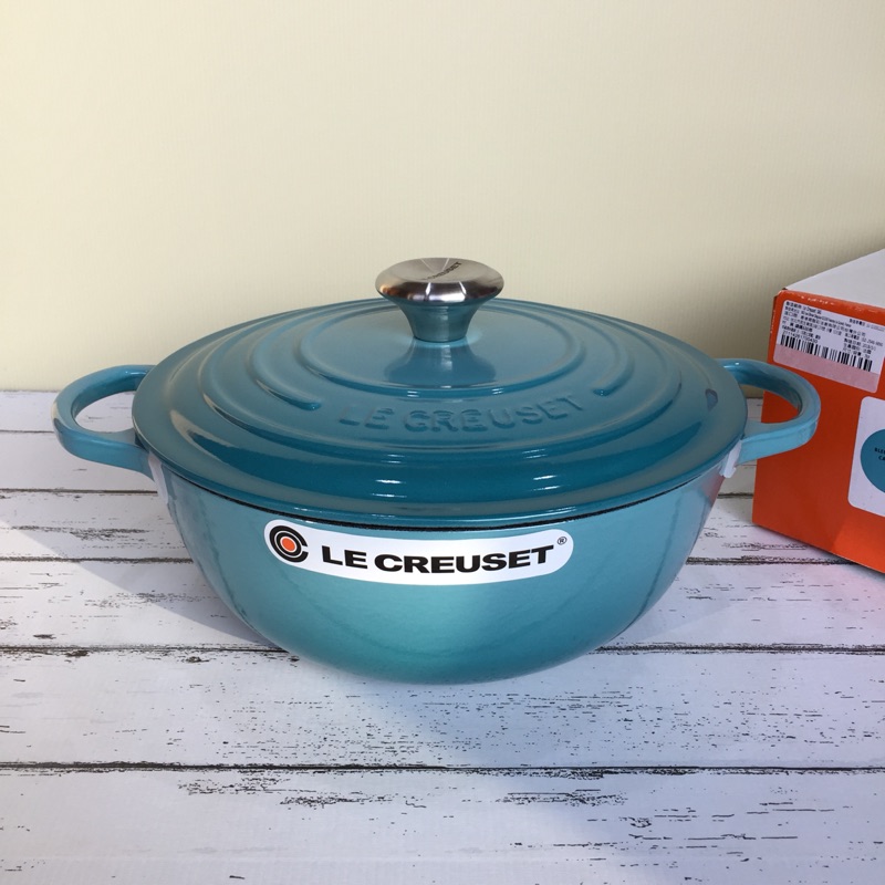 現貨le Creuset 鑄鐵鍋26cm 新款典藏媽咪鍋加勒比海藍 蝦皮購物