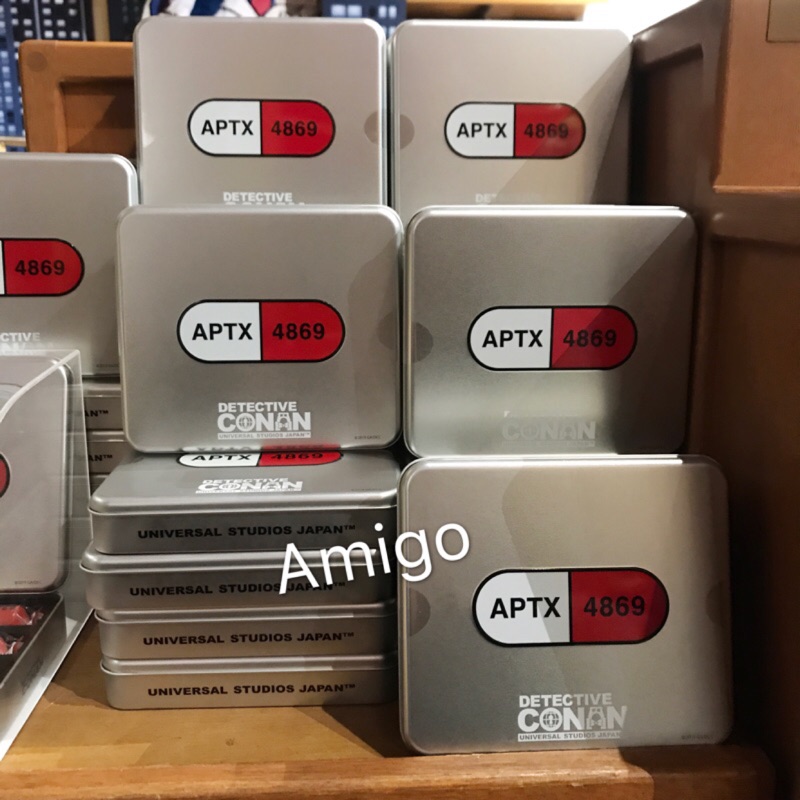 《Amigo朋友禮品》大阪環球影城 2019限定 名偵探柯南 柯南 APTX4869 巧克力鐵盒