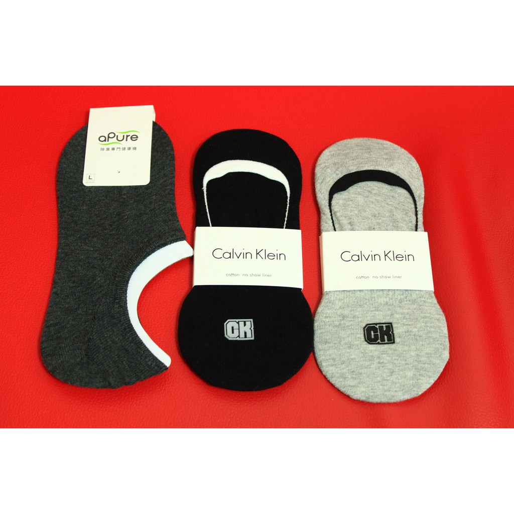 【全新韓國新世界購入】Calvin Klein CK 黑灰色 一組兩雙 隱形襪  26公分 贈台製 aPure隱形除臭襪