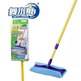 【台灣製造、現貨】平板拖把 拖把 平面拖把 伸縮拖把 NEXCLEANS 舞水痕 強效超纖拖把1支入