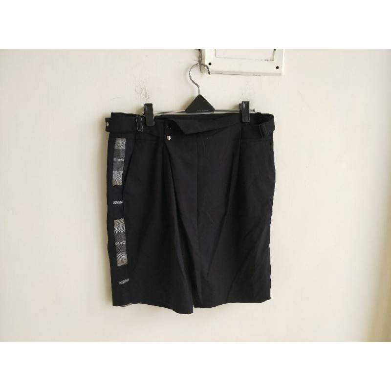 日系瑪之蜜Matsumi黑色造型褲頭側折扣 五分短褲XL12小