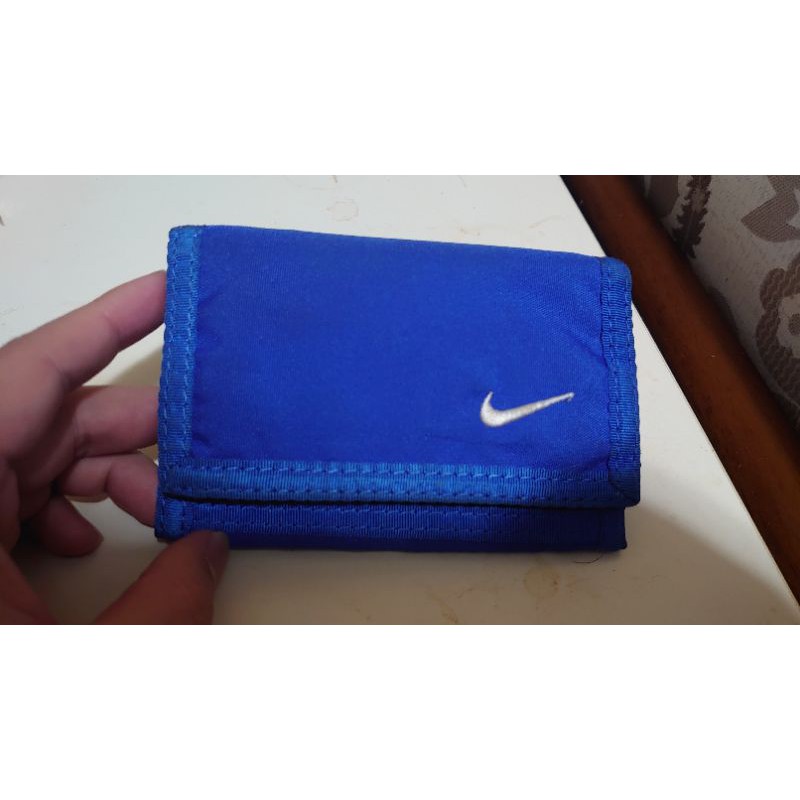 NIKE  錢包 皮夾 運動錢包 零錢包 運動皮夾(藍色) 尼龍錢包(三折式)