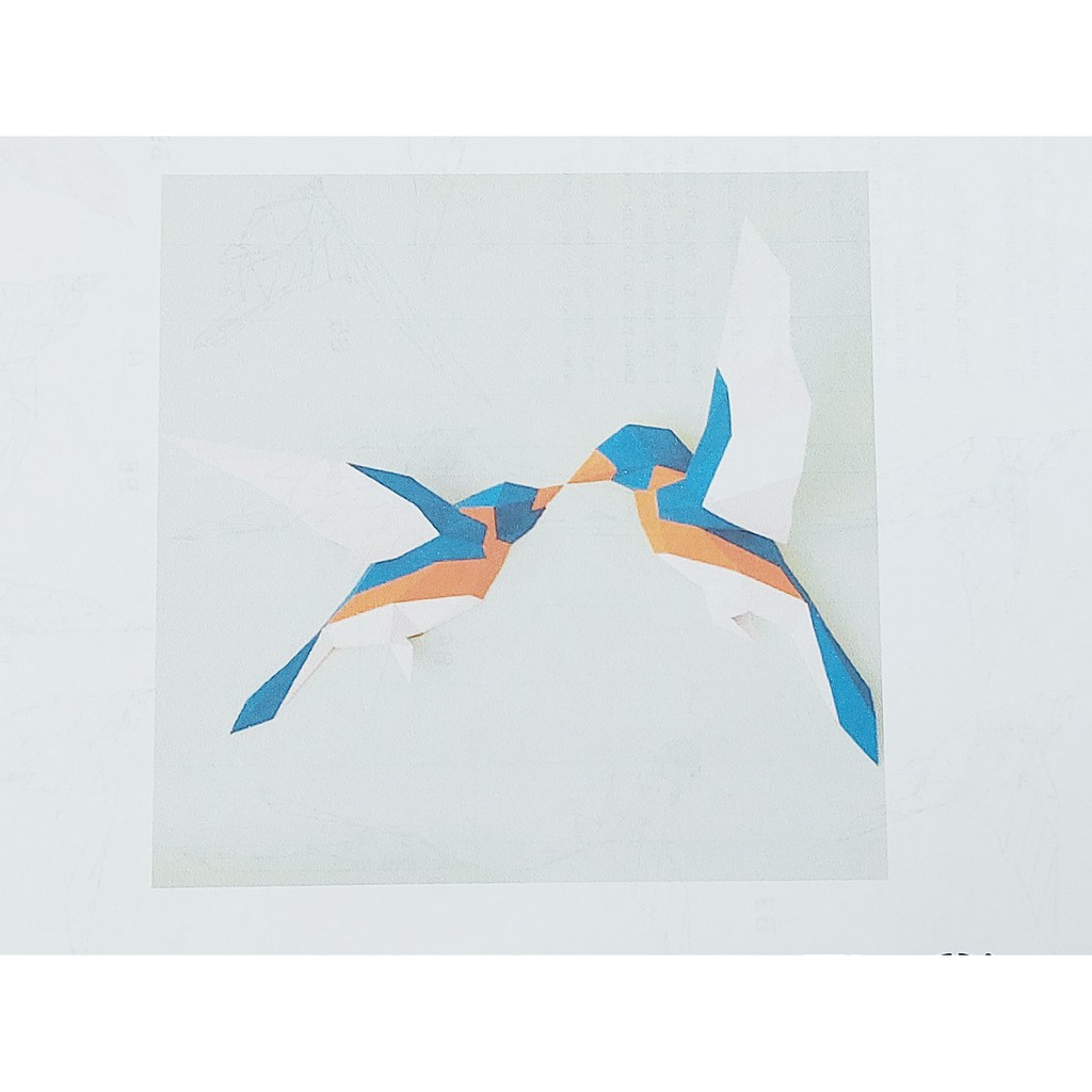 DIY手作 立體紙模型 Love Birds愛情鳥 3D摺紙 折紙 紙製品 壁掛