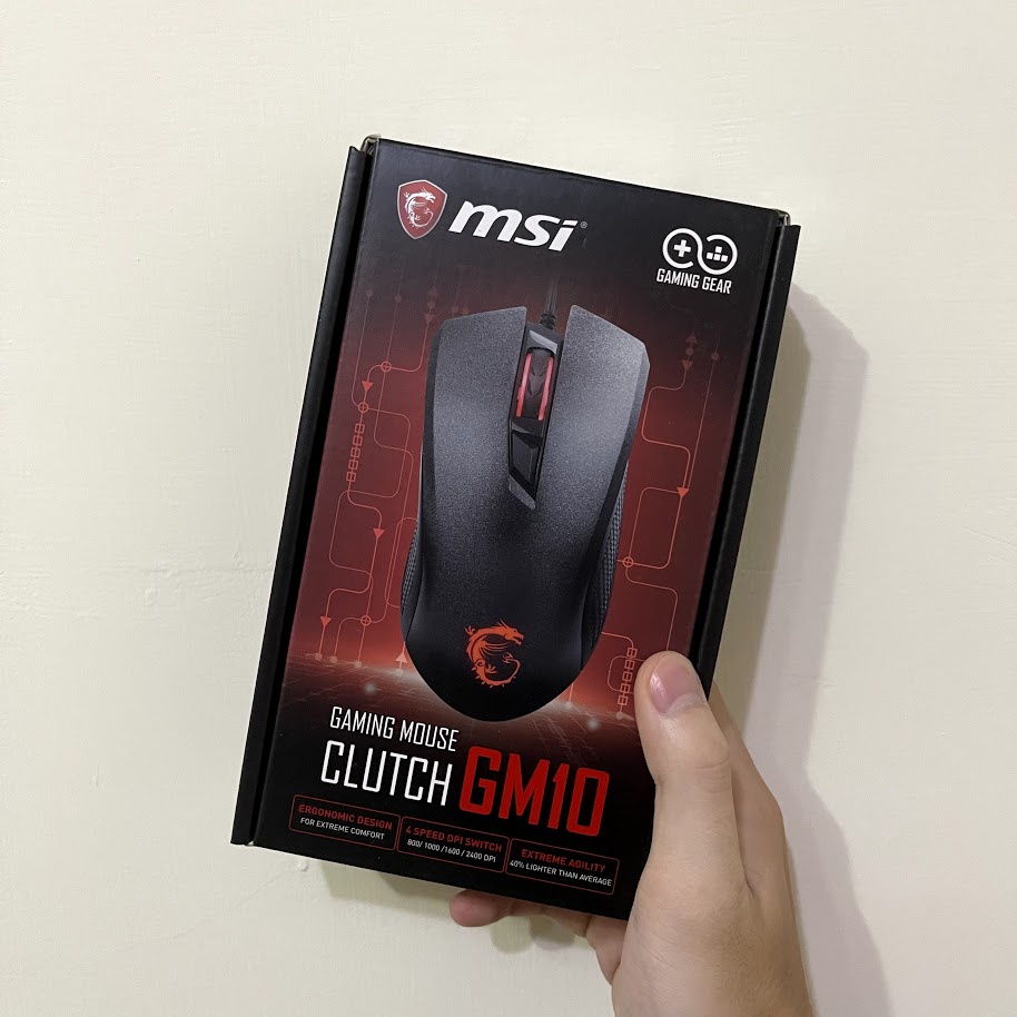 MSI 微星 GM10 Clutch｜電競滑鼠｜遊戲專用｜右手專用有線滑鼠｜LED背光｜DPI調整｜贈滑鼠墊｜盒裝九成新