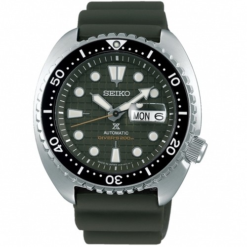 【SEIKO精工】SRPE05J1 兩百米潛水錶 膠錶帶 機械男錶 4R36-06Z0G 綠 45mm 台南時代