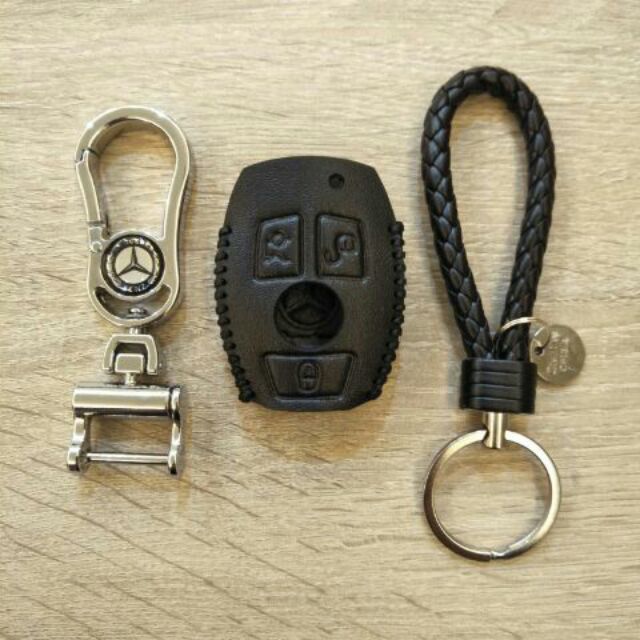 賓士 BENZ 鑰匙套 含金屬與編織鑰匙圈