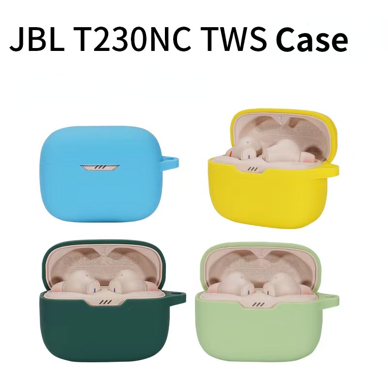 (9 種顏色)適用於 JBL Tune 230NC TWS 純色防摔耳機保護套適用於 JBL T230NC 軟矽膠保護套