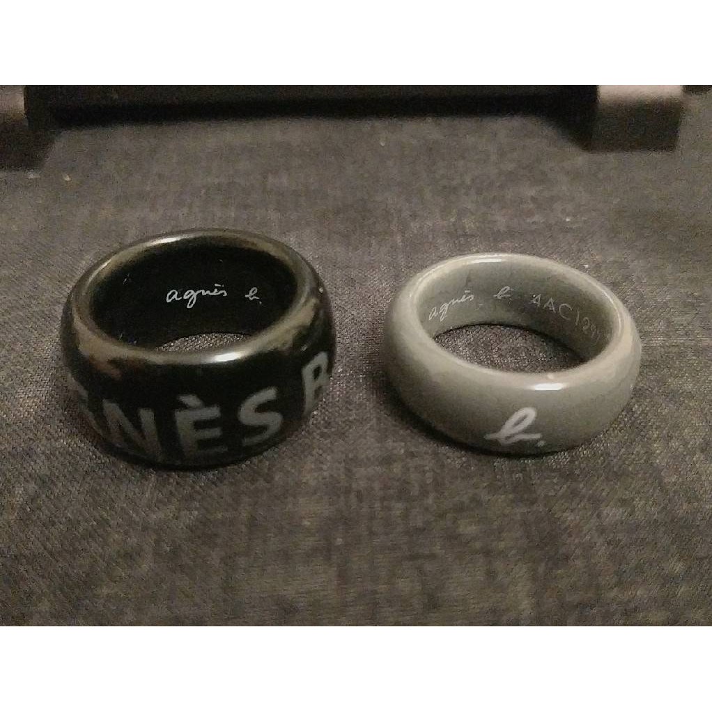 正品AGNES B.陶瓷戒指2入一組/二手便宜價格