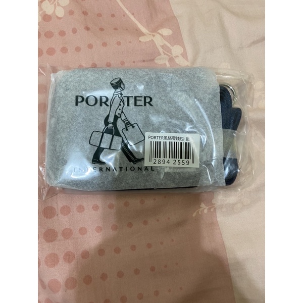 7-11 porter 零錢包附掛繩 藍色