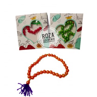 內容 100 件婚禮紀念品珍珠 Tasbih 33 個信封包裝,精美圖案