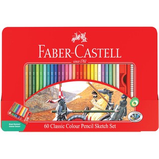 德國輝柏 FABER-CASTELL 115893 紅色鐵盒裝油性色鉛筆 60色