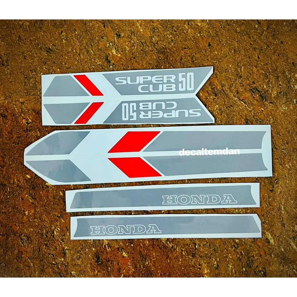 Ddxm - HONDA SUPER CUB 50 汽車裝飾郵票灰紅色