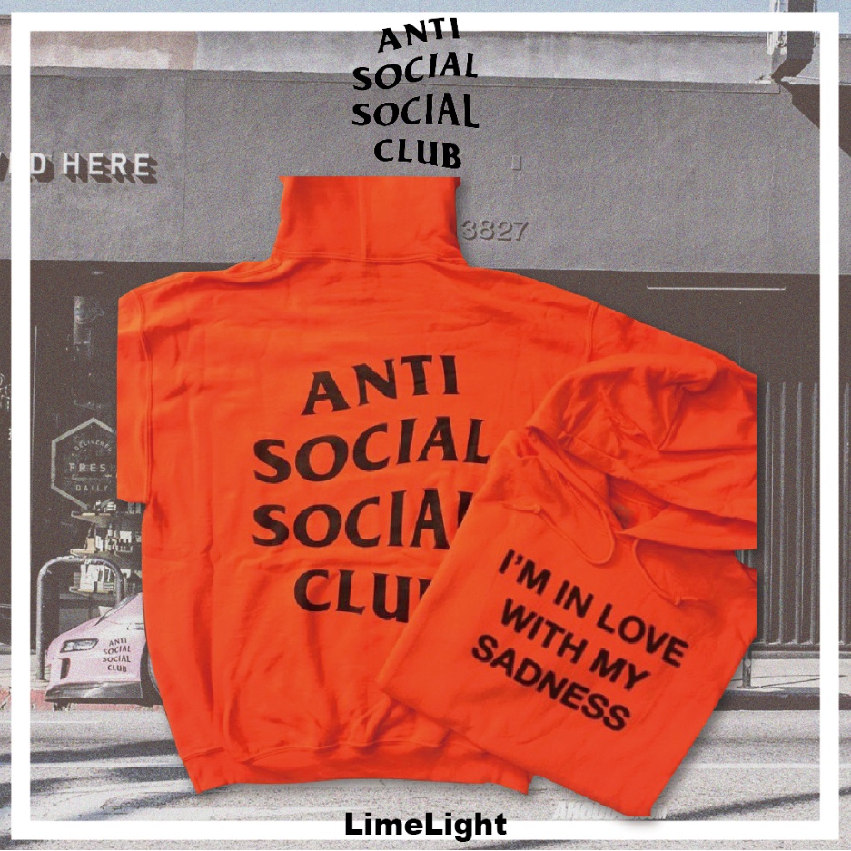 ☆LimeLight☆ Anti Social Social Club Smashed Hoodiee 橘色 ASSC
