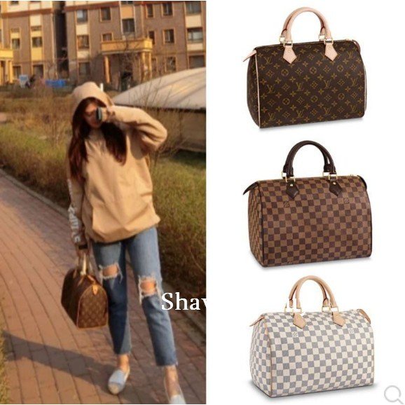 二手正品LOUIS VUITTON 路易威登 LV M41108 SPEEDY 30 經典老花 手提包 無肩帶