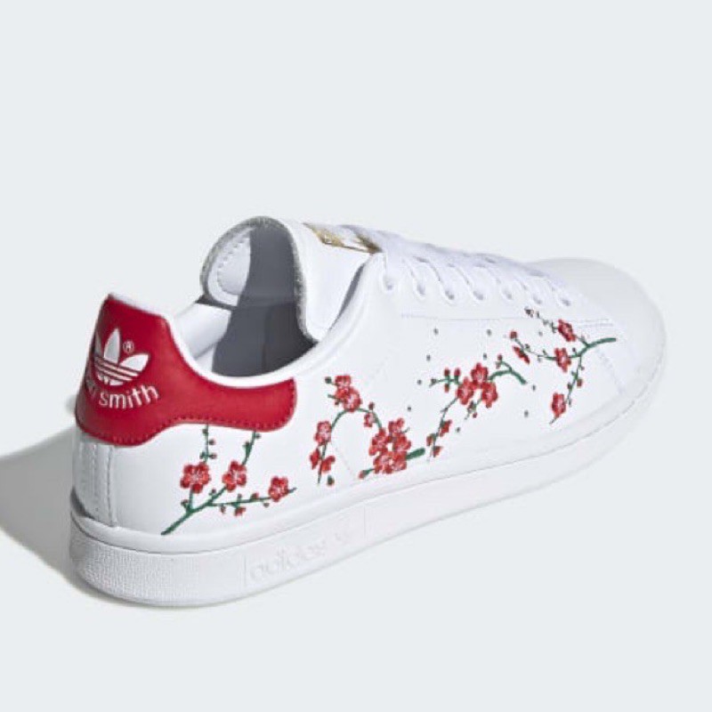 Adidas Originals STAN SMITH 愛迪達刺繡櫻花款中國風小白鞋金標限量#EG2863 | 蝦皮購物