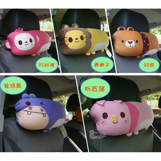 樂多百貨 出清 動物派對車用頭枕午睡枕/輕量透氣/非海綿寶寶派大星拉拉熊麵包超人毛怪豆豆龍史迪奇史奴比辛普森