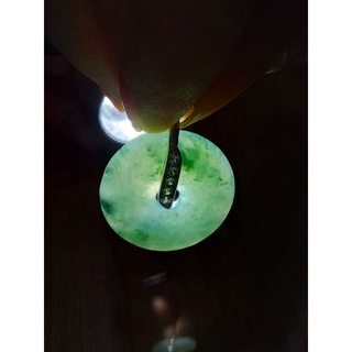 🌸極上珠寶🌸天然A貨緬甸玉翡翠 滿綠飄花平安扣玉墜
