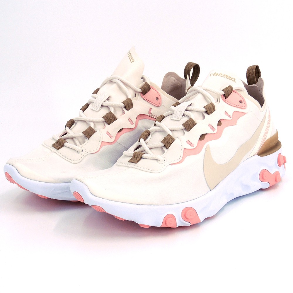 NIKE REACT ELEMENT 55 女款 運動 休閒 慢跑鞋 櫻花粉 BQ2728-007